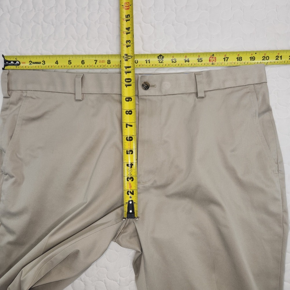 38 39 Brooks Brothers KHAKIS MILANO STRETCH Pants Men Flat Front Clean inseam 30
